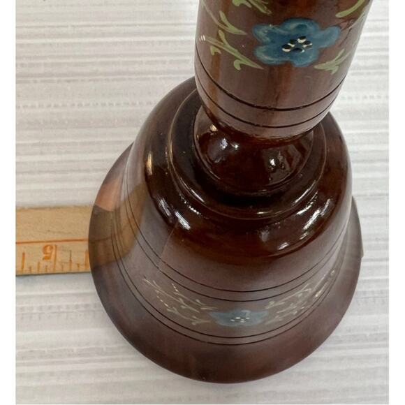 Unique Solid Wooden Hand Painted Custom Made Musical Bell Made in USA Dark - Picture 6 of 7